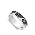 thumbnail image 4 of Oxidized Traditional Wave Ring .925 Sterling Silver Band Jewelry Female Male Unisex Size 12, 4 of 4