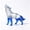 Medium Blue, variant on Wolf Statue Realistic Wolf Figurine Collectible,Happy Wolf,Dances with Wolves