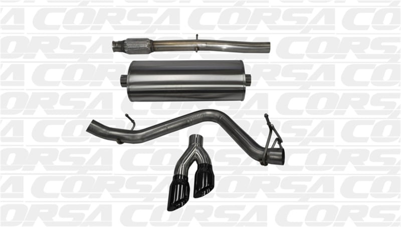 Corsa 14 GMC Sierra/Chevy Silv 1500 Crew Cab/Std. Bed 5.3L V8 Black Sport Single Side CB Exhaust Fits select: 2015,2018 CHEVROLET SILVERADO