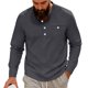 thumbnail image 2 of pstuiky Camisas de manga larga de invierno para hombre, Camisa informal de sarga de color liso con cuello alto y bolsillos abotonados para hombre Tops de hombre m, 2 of 7