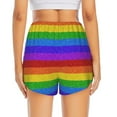 thumbnail image 4 of Haiem Colorful Glitter Rainbow Women's 2 in 1 Running Shorts - Lightweight Athletic Workout Gym Yoga Breathable Sports Shorts Liner with Phone Pockets-Large, 4 of 9