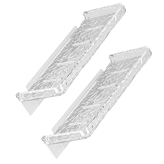 FOMIYES Set of 2 Transparent Floating Bathroom Storage Shelves, Modern Wall-Mounted Organizer for Home Decor