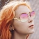 thumbnail image 5 of Gafas de Sol Trendy UV 400 Poligonales Sunnimix Talla única Dorado Violeta Rosa, 5 of 6