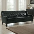 thumbnail image 5 of Mid-Century Modern 3 Seats Faux Leather Sofa Button Tufted Couch For Living Room Office Apartment, 5 of 6