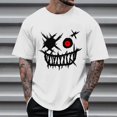 thumbnail image 2 of Dagegui Mens 3D Printed T-Shirts Funny Face Tooth Graffiti Graphic Tees Plus Size Short Sleeve Crewneck Shirts Casual Loose Party Costumes Halloween White 4XL, 2 of 4