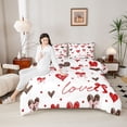 thumbnail image 4 of Castle Fairy Romantic Love Heart Twin Comforter Sets,Valentine's Day Bow Bedding Set, 4 of 8
