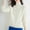 White, variant on Women's Turtleneck Fuzzy Knit Pullover Trendy Solid Color Sweaters Long Sleeve Loose Casual Jumper Tops