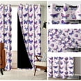 thumbnail image 4 of Aofoto Purple Butterfly Curtain for Girls Bedroom , Grommet Thermal Insulated Light Blocking Window Drapes for Living Room Nursery,52" W x 96" L, 2 Panel, 4 of 6