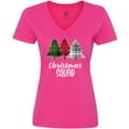 thumbnail image 3 of Inktastic Christmas Squad with Plaid Trees Women's V-Neck T-Shirt, 3 of 5
