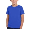 thumbnail image 3 of Babcutegg Solid Color Short Sleeve Round Neck T-Shirt for Kids – Lightweight Breathable Summer Top with Quick-Dry Fabric and Comfort Fit Dark Blue Size 5-6, 3 of 9