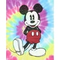thumbnail image 4 of Disney Men's Mickey Mouse Classic Pose Distressed Graphic Print Spiral Tie-Dye Adult Cotton Short Sleeve T-Shirt, 4 of 5