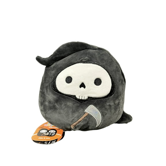 Squishmallows Official Kellytoys Plush Halloween 8 Inch Otto to Stix Flip A Mallow - Grim Reaper and Skeleton