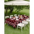 thumbnail image 2 of Rectangle Outdoor Tablecloth With Umbrella Hole, Zipper– White Christmas Snowflake Waterproof Patio Table Cover for Party, Picnic, Backyard, 60"x120" , Red Black Buffalo Plaid Check Rustic Farmhouse, 2 of 8