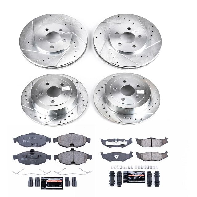 PowerStop Front and Rear Z23 Evolution Sport Carbon-Fiber Ceramic Brake Pad and Drilled & Slotted Rotor Kit Fits: DODGE Select Models K8969
