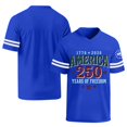 thumbnail image 5 of Zimjoy 250 Years of Freedom Men's Patriotic Cotton V Neck Jersey T-Shirt 1776-2026 America Striped Short Sleeve Tee for 4th of July Casual Sports Blue S, 5 of 5