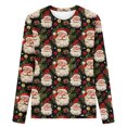 thumbnail image 4 of Frostluinai Christmas Shirts for Women Long Sleeve Crwe Neck Xams Tops Funny Santa Graphic T Shirts Vintage Holiday Plus Size Pullover, 4 of 4