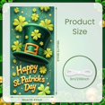 thumbnail image 2 of Green St. Patrick's Day Banner Shamrock Clover Backdrop Leprechaun Hat Gold Accent Festival Display for St. Patrick's Day Party Celebration Indoor Decoration, 2 of 9