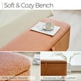 thumbnail image 3 of Comfort Stretch 39.3" Length Storage Ottoman Bench for Living Room,Brown Bedroom Bench with Entryway Storage Rectangular Boucle Foot Rest Stool Padded Seat, 3 of 8