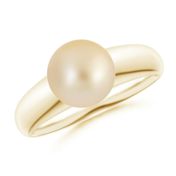 ANGARA Solitaire Golden South Sea Cultured Pearl Dome Ring in 14K Yellow Gold for Women | June Birthstone, Birthday, Anniversary, Jewelry Gift for Women | Pearl Ring