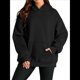 thumbnail image 1 of Sudadera Informal de Larga con Capucha para Mujer, Jersey de y Otoño con Bolsillos. Negro S, 1 of 9