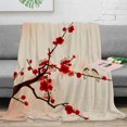 thumbnail image 1 of Mantas con textura de Sakura de estilo japonés, manta portátil y suave para cama, oficina, colcha de franela, 1 of 5