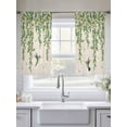 thumbnail image 5 of Spring Botanical Sheer Curtains 45 Inch Length 2 Panels Set Window Treatments, Watercolor Leaves Flowers Birds Beige Rod Pocket Semi Curtains for Living Room/Bedroom/Kitchen Décor, 104"W x 45"L, 5 of 7