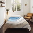 thumbnail image 4 of Blue Brown Large Tapestry for Bedroom Wall Hanging Tapestry,Gradient Geometric White Water Stripes Modern Ceiling Backdrop Tapestries Poster Blanket Wall Decor for Teens Room Living Room 86" x 104", 4 of 8