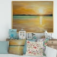thumbnail image 2 of Designart 'Abstract Yellow Sunset At The Horizon' Nautical & Coastal Framed Canvas Wall Art Print, 2 of 5
