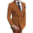 thumbnail image 4 of MensDouble-breastedBlazerSuit2PiecesSlimFitWeddingGroomTuxedosPeakLapelFormalPromSuits, 4 of 5