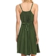 thumbnail image 2 of Sakkas Markay Short Mid Length Spaghetti Strap Sleeveless Embroidered Batik Dress - Green - L/XL, 2 of 5