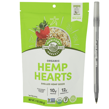 1x Manitoba Harvest Organic Hemp Hearts Raw Shelled Hemp Seeds with pan