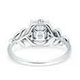 thumbnail image 3 of Leaf Style Oval Vintage Ring Simulated Cubic Zirconia 925 Sterling Silver, 3 of 5