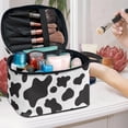 thumbnail image 5 of HELLHERO Cow Spot Print Polyester Makeup Beauty Bag Durable Portable Makeup Brush Bag Beauty Brush Holder Home Travel Office Cosmetic Storage, 5 of 6