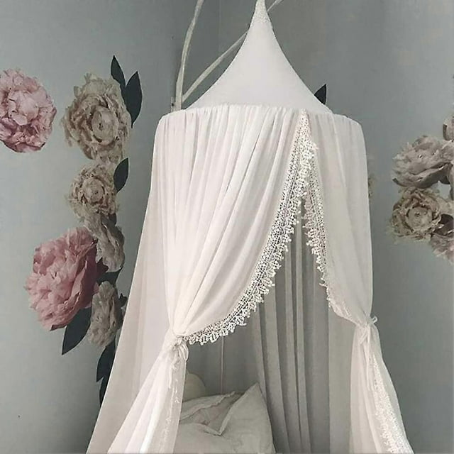Bed Canopies for Children, Mosquito Net for Baby, Reading Room for Children's Bedroom Decoration (Muslin, 60 * 240 cm, White)