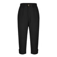 thumbnail image 6 of BXINGOHAI Women's Cargo Capris Pants Casual Hiking Pants Lightweight Quick Dry Travel Summer Pants for Women Black 3XL, 6 of 7