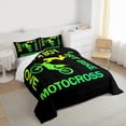 thumbnail image 3 of Castle Fairy Sport Motorcycle Full Size Comforter Sets 3-Piece for Kids Children Teens,Car Theme Bedding Comforter Set,Abstract Graffiti Lightweight Bedding Sets,Lightweight Room Decor,Reversible, 3 of 8
