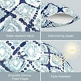 thumbnail image 3 of Outdoor/Indoor Lumbar Pillow Case Covers ONLY, 12" x 20" Patio Garden Decorative Lumbar Pillow Covers, Pack of 2 for Outdoor Home Patio Furniture Use - Boho Geometry Blue, 3 of 6
