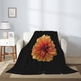 thumbnail image 2 of Sigee Orange Dalia for Flannel Blanket - Ultra-Soft, Warm and Cozy, Perfect for Couch, Bed, or Travel-60"x50", 2 of 6