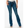 thumbnail image 2 of Grace In LA Women's Fleur De Lis Embroidered Stud Pockets Bootcut Stretch Jeans (28), 2 of 3