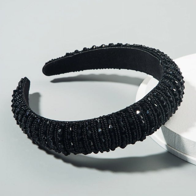 Diadema con cuentas tejidas a mano para el cabello Homing Hair Hoop, estilo barroco, esponja, accesorios simples para el cabello facial para mujer