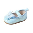 thumbnail image 4 of Fozruso Baby Sandals For Toddlers Sparkly Shoes Summer Soft Sole Walking Shoes For Infants Breathable Design,Sizes 13 Toddlers 12-18 Months(Blue), 4 of 6