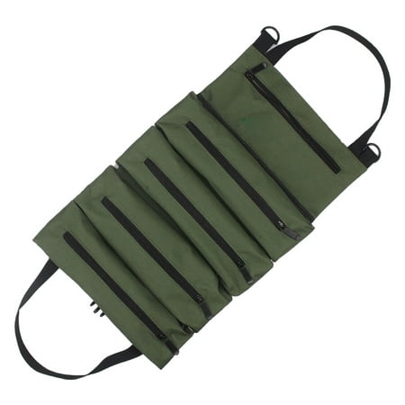 

Super Roll Tool Roll Multi-Purpose Roll Up Tool Bag Wrench Roll Canvas Tool Organizer Bucket Car First Aid Kit Wrap Roll Storage Case green green，G44483