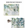 thumbnail image 7 of Eucalyptus Leaves Half Window Curtains 24 Inches Long, Spring Pastoral Butterfly Botanical Window Treatment Curtain Drapes, Short Curtains Tiers for Kitchen Over Sink, 27.5"x24", 2 Panels, 7 of 7