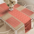 thumbnail image 2 of Ambesonne Valentine's Day Table Runner & Placemats, Chinese Blossoms, Placemat 4 pcs + Runner 14"x90", Vermilion Beige, 2 of 2