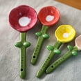 thumbnail image 3 of Tableware Set Flower Measuring Spoons Ceramic Cactus Decorative Floral Pot Kitchen Utensils Home Cute Design for Baking and Cooking, 3 of 8