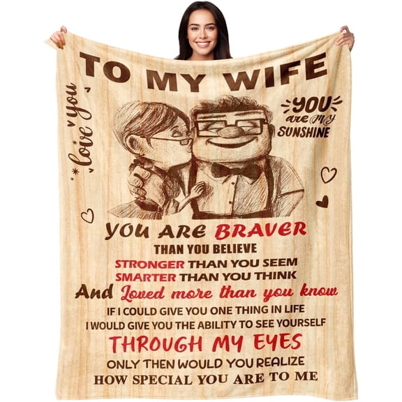 Birthday Gifts for Wife from Husband - Romantic Anniversary Birthday Gifts for Women - Wife Birthday Gift Ideas - Christmas Valentines Mothers Day I Love You Gift for Her - To My Wife Blanket