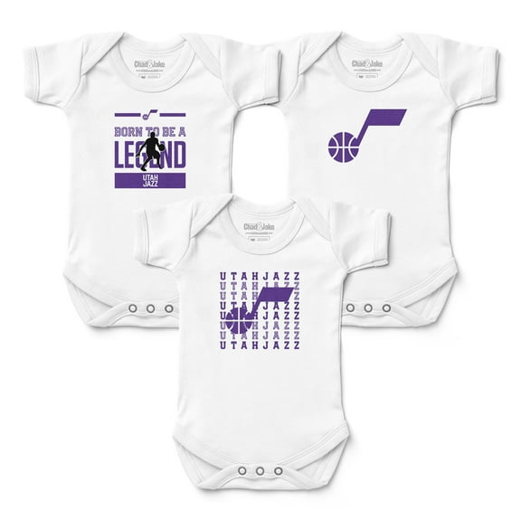 Infant Chad & Jake Utah Jazz Three-Pack Bodysuit Set