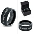 thumbnail image 4 of Tungsten Graduating Class Of 2019 Engraved Love Mom Band Ring 9mm Men Women Comfort Fit Black Flat Cut Brushed Polished, 4 of 4