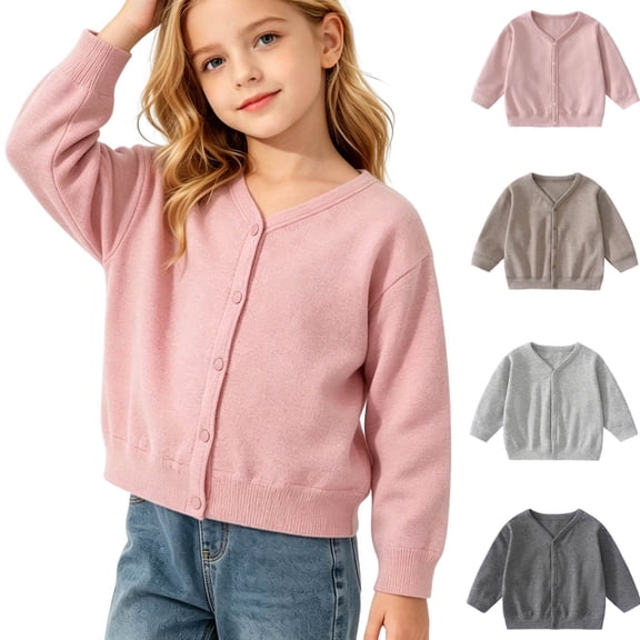 YUANxueke Girls Modal Long Sleeve Shirts Casual Summer Lightweight Shirts School Comfy Basic Crewneck Tops for 1-10 Years