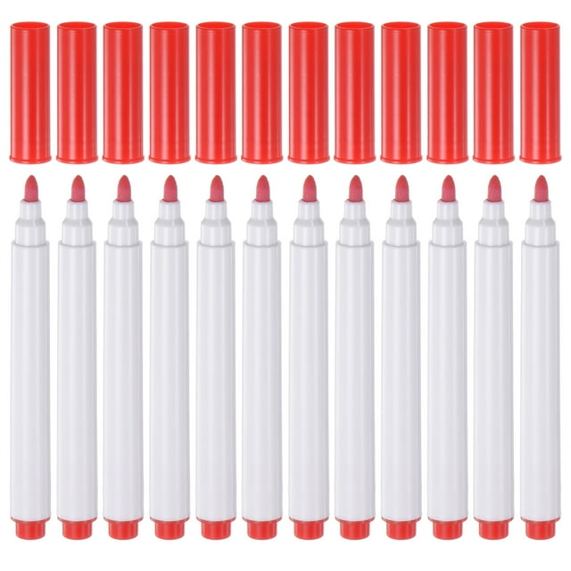 Unique Bargains Disappearing Ink Fabric Marker Pen Marking and Tracing Tools, Red 12 Pack